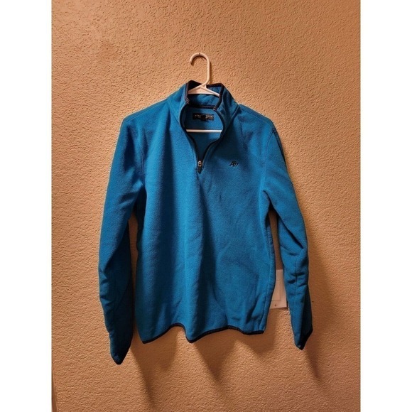 Aeropostale Lightweight Fleece Jacket Quarter Zip Blue Size Small - Picture 2 of 5